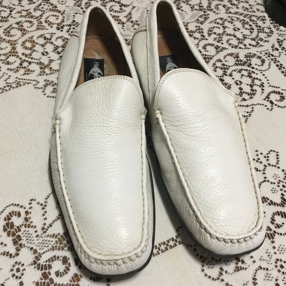 Men's HIPOPPOTAMUS White Leather Loafers Miami Vice Crockett Cool 10 D - Picture 2 of 11